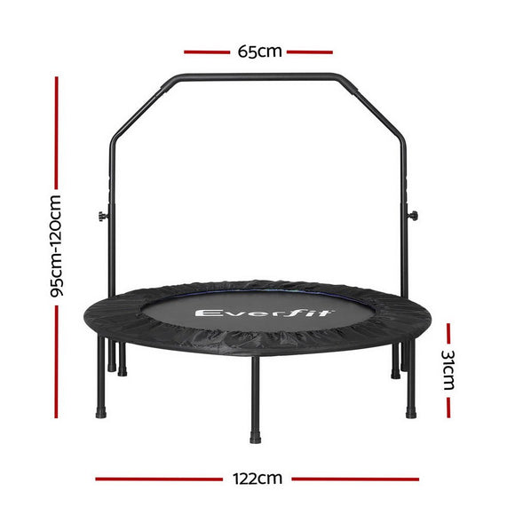 Everfit 48inch Round Fitness Trampoline Rebounder Adjustable Handrail Blue - RnR Galore