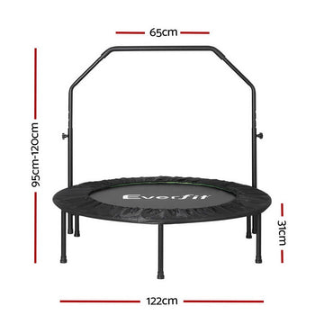 Everfit 48inch Round Fitness Trampoline Rebounder Adjustable Handrail Green - RnR Galore
