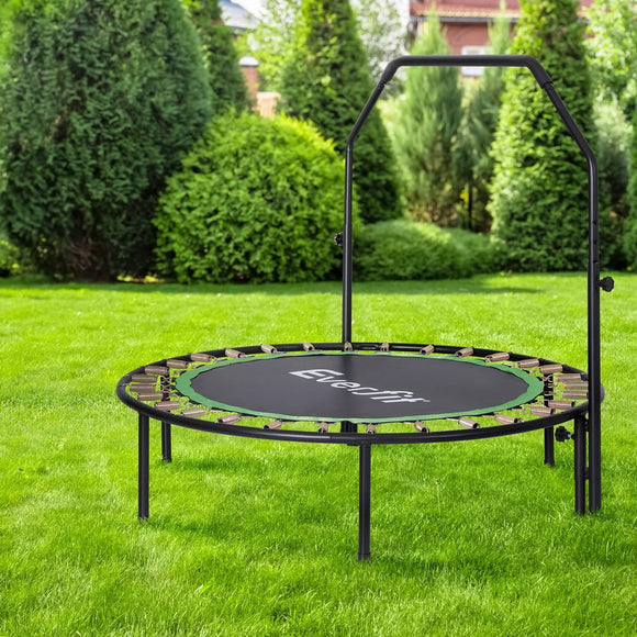 Everfit 48inch Round Fitness Trampoline Rebounder Adjustable Handrail Green - RnR Galore