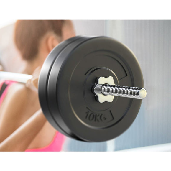Everfit 48kg Barbell Set Weight Plates Bar Lifting Bench 168cm - RnR Galore