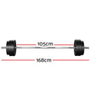 Everfit 58kg Barbell Set Weight Plates Bar Lifting Bench 168cm - RnR Galore