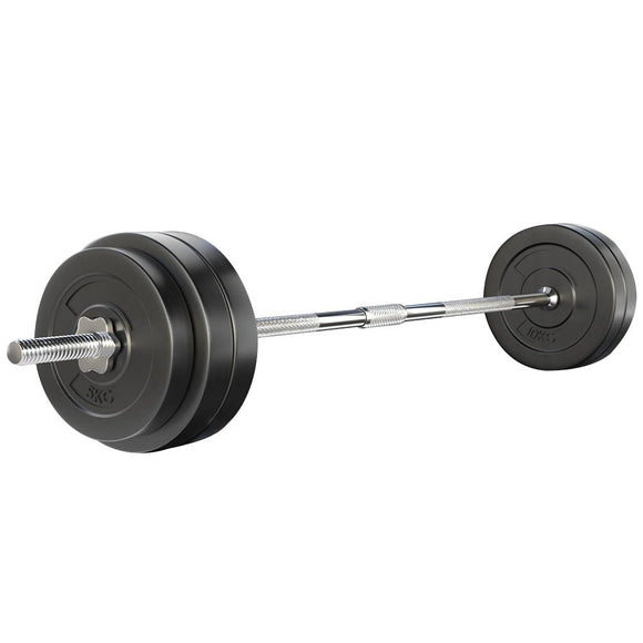 Everfit 58kg Barbell Set Weight Plates Bar Lifting Bench 168cm - RnR Galore
