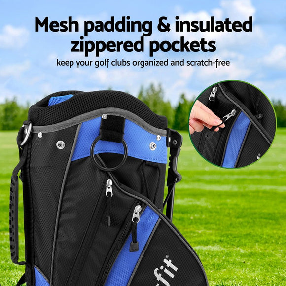 Everfit 6 Way Dividers Golf Bag Stand Insulated Carry Bag Zippered Rain Cover - RnR Galore