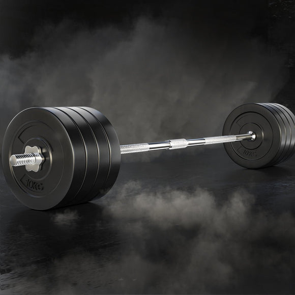 Everfit 88kg Barbell Set Weight Plates Bar Lifting Bench 168cm - RnR Galore