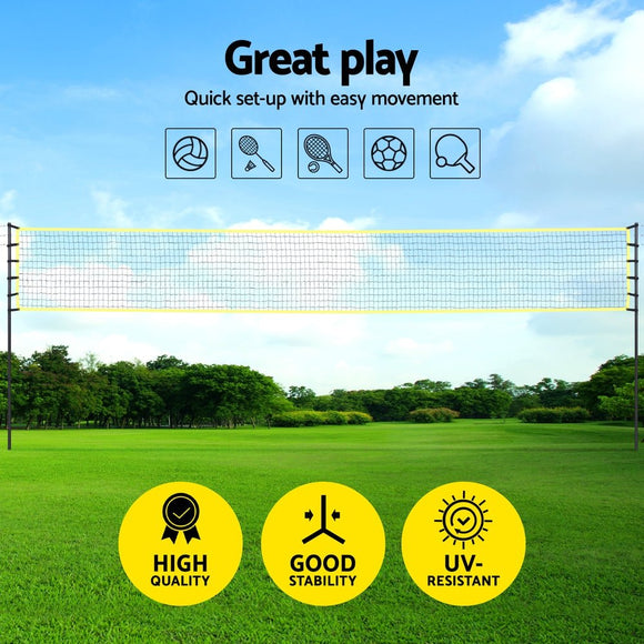 Everfit 9M Portable Volleyball Net Set with Ball Boundary Lines Badminton Tennis - RnR Galore