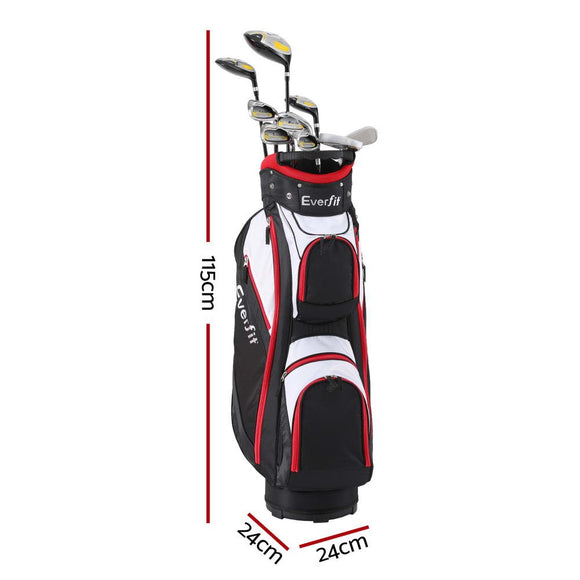 Everfit Golf Clubs Set Men Right Handed Golf Wedges Alloy Driver Golf Stand Bag - RnR Galore