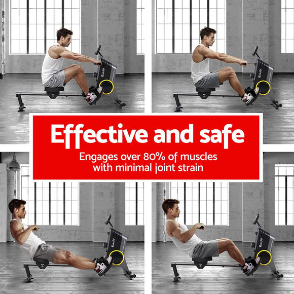 Everfit Rowing Machine 12 Levels Magnetic Rower Fitness Gym Cardio Workout - RnR Galore