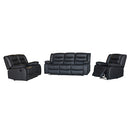 3+2+1 Seater Recliner Sofa In Faux Leather Lounge Couch in Black-1