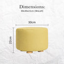 Fabric Ottoman Round Wooden Leg Foot Stool - MUSTARD YELLOW - RnR Galore