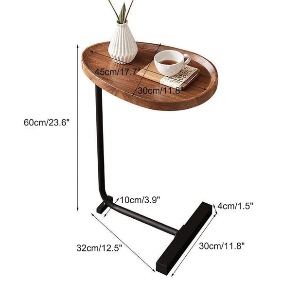 Fashion Snack Side Table C Shaped End Table for Sofa Couch Bed Small Living Room - RnR Galore