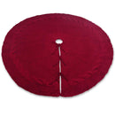 Festive Knit Christmas Tree Skirt - Acrylic Red Tree Mat with Pom - Poms 122cm - RnR Galore
