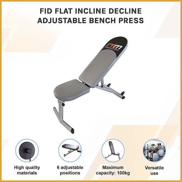 FID Flat Incline Decline Adjustable Bench Press - RnR Galore