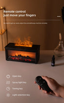 Fireplace Flame Effect Aroma Diffuser & Humidifier with 7 - Colour Light, Timer & Remote Control(Light Wood Grain) - RnR Galore