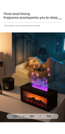 Fireplace Flame Effect Aroma Diffuser & Humidifier with 7 - Colour Light, Timer & Remote Control(Light Wood Grain) - RnR Galore