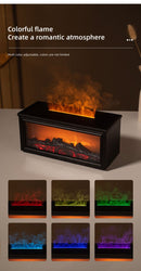 Fireplace Flame Effect Aroma Diffuser & Humidifier with 7 - Colour Light, Timer & Remote Control(White) - RnR Galore