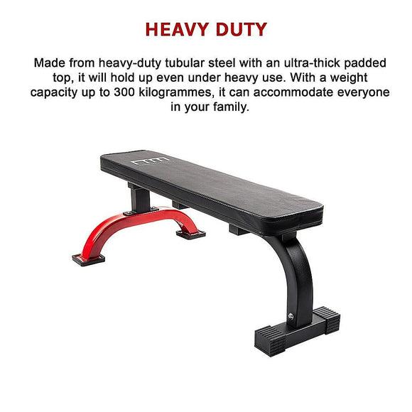 Fitness Flat Bench Weight Press Gym Home Strength Training Exercise - RnR Galore