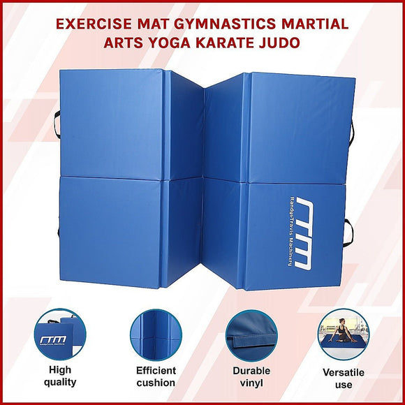 Folding Blue Exercise Mat – Gymnastics, Martial Arts, Yoga, Karate & Judo Training - RnR Galore