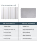 Folding Diatomaceous Earth Countertop Drain Mat - Quick Dry, Non - Slip & Easy Clean Absorbent Pad(dark grey) - RnR Galore