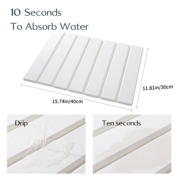 Folding Diatomaceous Earth Countertop Drain Mat - Quick Dry, Non - Slip & Easy Clean Absorbent Pad(light grey) - RnR Galore