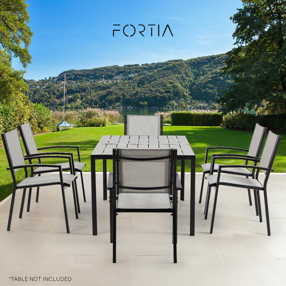 FORTIA 6pc Outdoor Dining Chair Set, for Outside - RnR Galore