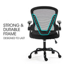 FORTIA Ergonomic Office Desk Chair, Coolmesh Fabric, Adjustable Recline, Black Mesh/Black Frame - RnR Galore