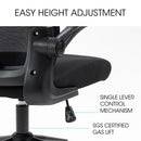 FORTIA Ergonomic Office Desk Chair, Lumbar Support, Mesh Fabric, Adjustable Headrest, Retractable Armrests, Black - RnR Galore