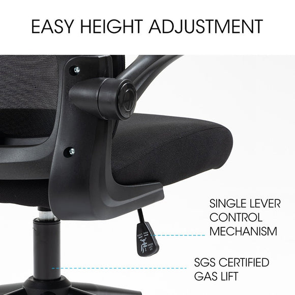 FORTIA Ergonomic Office Desk Chair, Lumbar Support, Mesh Fabric, Adjustable Headrest, Retractable Armrests, Black - RnR Galore