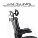 FORTIA Ergonomic Office Desk Chair, Lumbar Support, Mesh Fabric, Adjustable Headrest, Retractable Armrests, Black - RnR Galore