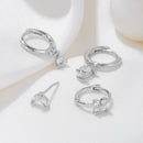Four - piece set Gold Delicate CZ Earring Stacking Set - Huggie Hoops & Studs for Multiple Piercings - RnR Galore