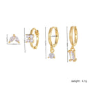 Four - piece set Gold Delicate CZ Earring Stacking Set - Huggie Hoops & Studs for Multiple Piercings - RnR Galore