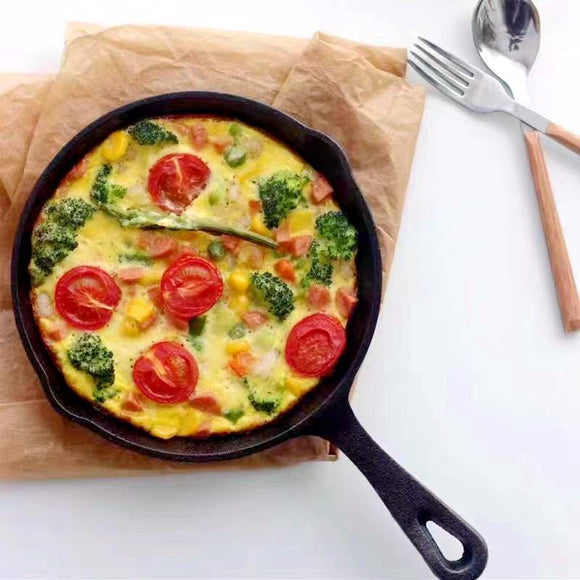 Four - piece set Heavy Duty Cast Iron Skillet & Grill Pan Thickened Vintage Style Cookware for Steak Breakfast & Camping - RnR Galore