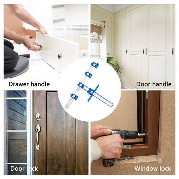 Furniture Carpentry Drill Guide Punch Locator Woodworking Hole Locator Ruler - Blue - RnR Galore