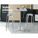 Gardeon 3 - Piece Outdoor Bar Set Bistro Table Stools Adjustable Square Cafe - RnR Galore