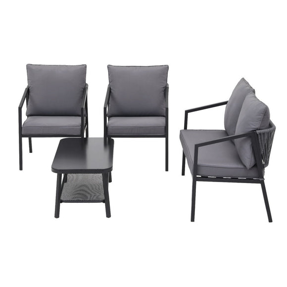 Gardeon 4 Seater Outdoor Sofa Set 4PCS Table Chair Setting Patio Furniture - RnR Galore