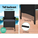 Gardeon 4 Seater Outdoor Sofa Set with Storage Cover Wicker Table Chair Black - RnR Galore