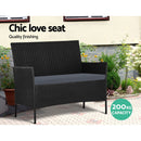 Gardeon 4 Seater Outdoor Sofa Set with Storage Cover Wicker Table Chair Black - RnR Galore