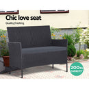 Gardeon 4 Seater Outdoor Sofa Set with Storage Cover Wicker Table Chair DarkGrey - RnR Galore