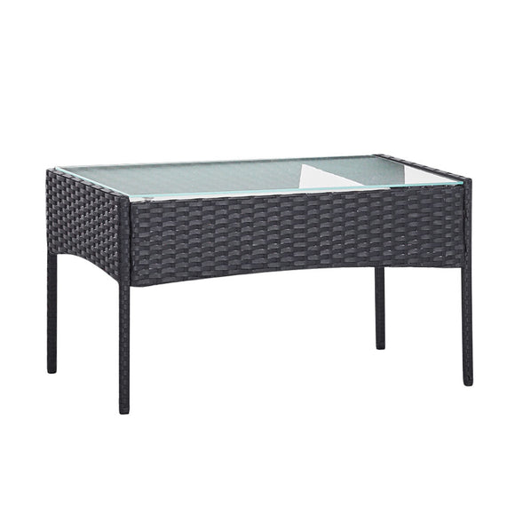 Gardeon 4 Seater Outdoor Sofa Set with Storage Cover Wicker Table Chair DarkGrey - RnR Galore