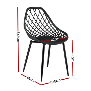 Gardeon 4PC Outdoor Dining Chairs PP Lounge Chair Patio Garden Furniture Black - RnR Galore