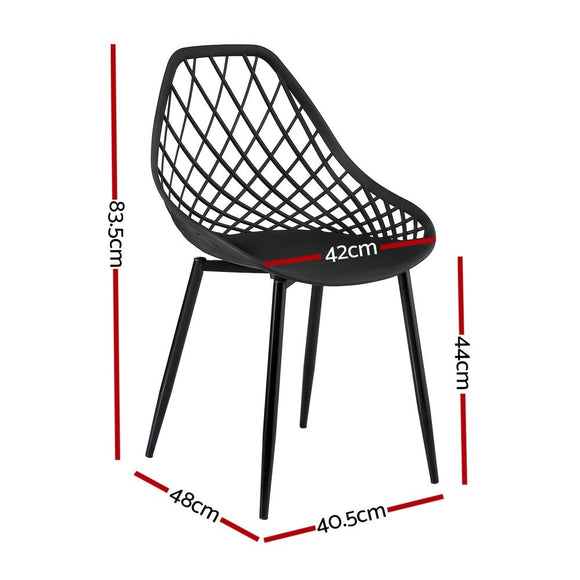 Gardeon 4PC Outdoor Dining Chairs PP Lounge Chair Patio Garden Furniture Black - RnR Galore
