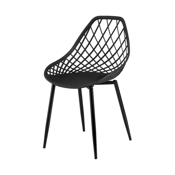 Gardeon 4PC Outdoor Dining Chairs PP Lounge Chair Patio Garden Furniture Black - RnR Galore