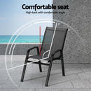 Gardeon 4PC Outdoor Dining Chairs Stackable Lounge Chair Patio Furniture Grey - RnR Galore