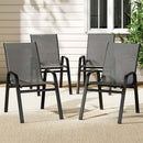Gardeon 4PC Outdoor Dining Chairs Stackable Lounge Chair Patio Furniture Grey - RnR Galore