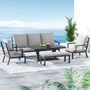 Gardeon 5 - Piece Outdoor Furniture Setting Table Chair Set Aluminium Sofa 7 - Seater - RnR Galore