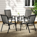 Gardeon 5PC Bistro Set Outdoor Table and Chairs Stackable Outdoor Furniture Black - RnR Galore