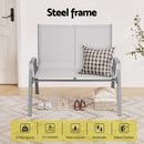 Gardeon Garden Bench Seat Steel Outdoor Patio Park Lounge Backyard Chair Grey - RnR Galore