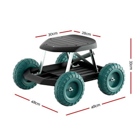 Gardeon Garden Cart Rolling Stool with Wheels Gardening Helper Seat Farm Yard - RnR Galore