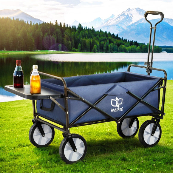 Gardeon Garden Cart with Cup Holders Blue - RnR Galore