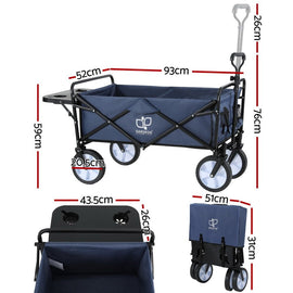 Gardeon Garden Cart with Cup Holders Blue - RnR Galore