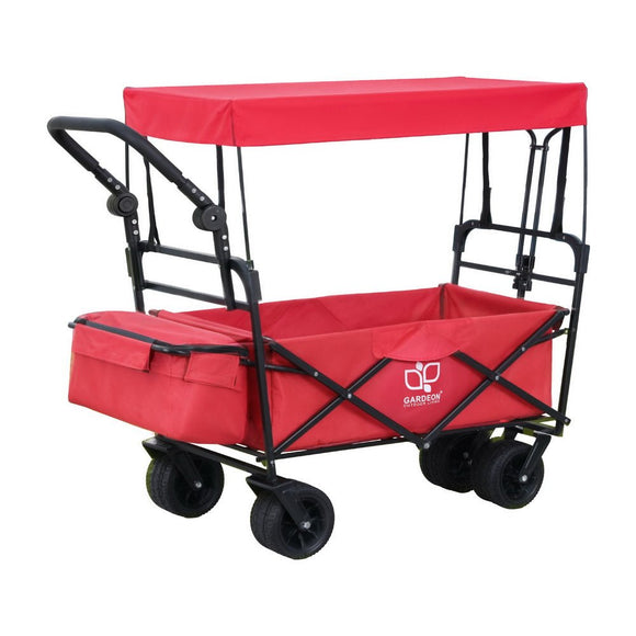 Gardeon Garden Cart with Removable Canopy Red - RnR Galore